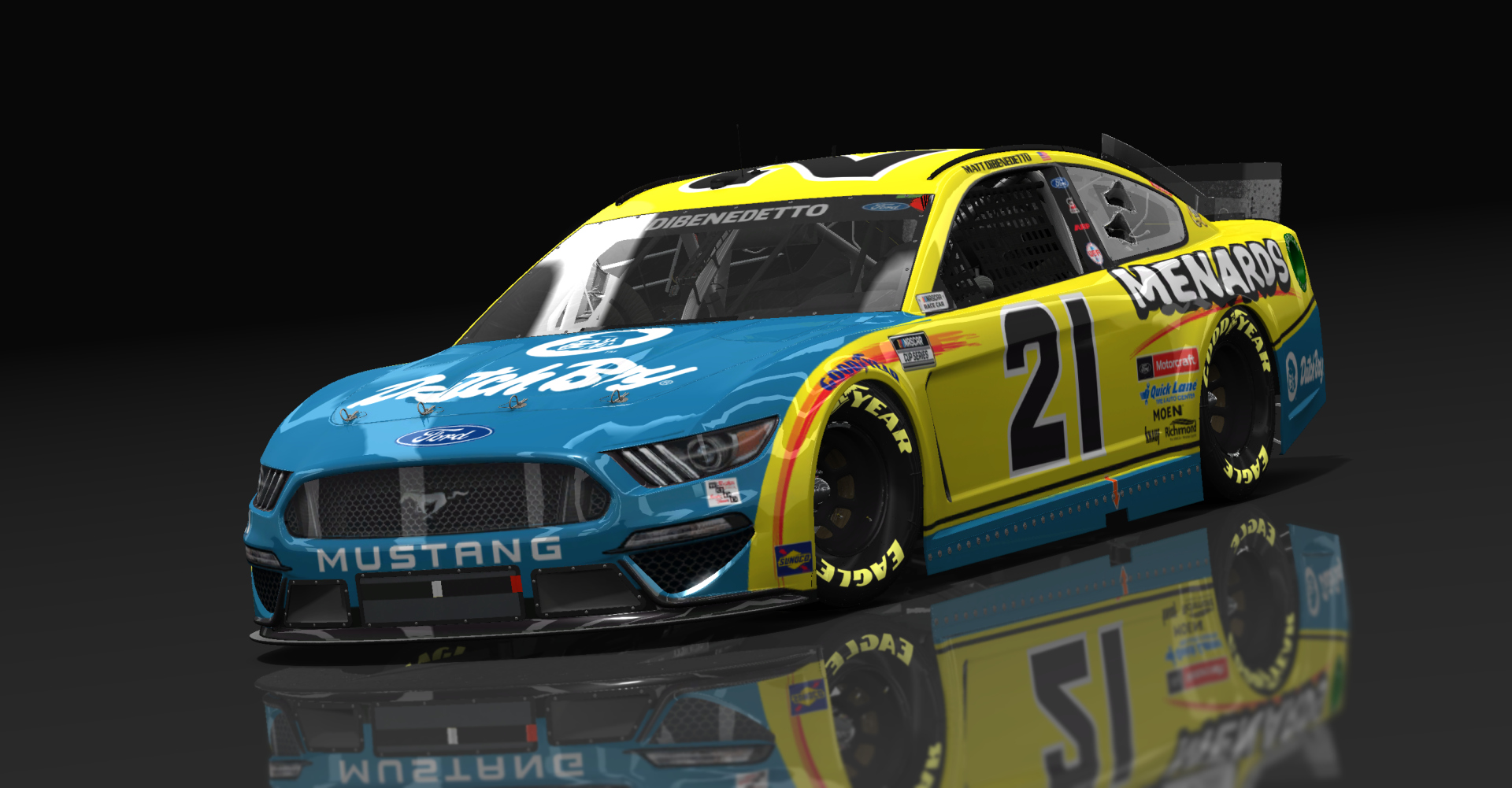 Ford Mustang NASCAR '21, skin #21Matt_DiBenedetto