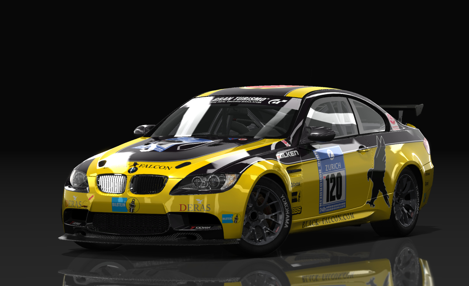 RR BMW M3 E92 GT4, skin 120_Black_Falcon_24hNord