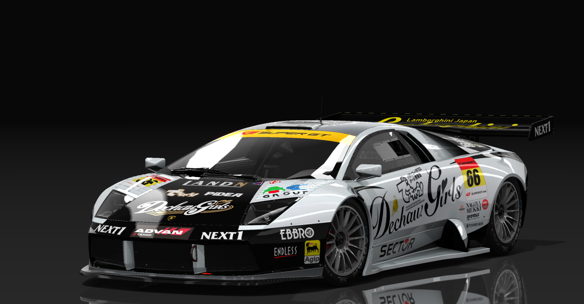 Lamborghini Murcielago R-GT, skin 2008 Super GT #66 JLOC